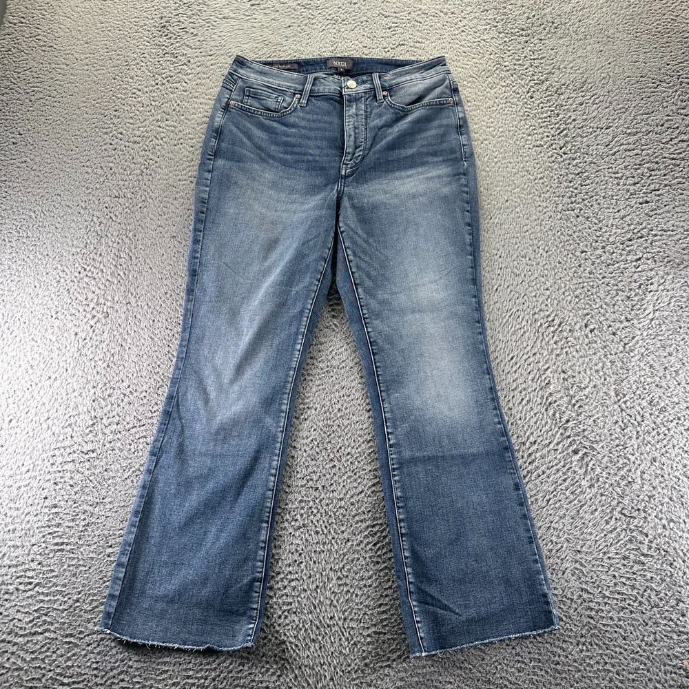 NYDJ Jeans Womens 6 Blue Denim‎ Bootcut Travel Workwear Slim Fit Faded Stretch